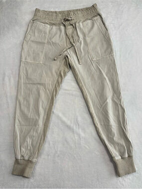 James Perse Standard Mixed Media Drawstring Talc Tan Beige Size 2 /M